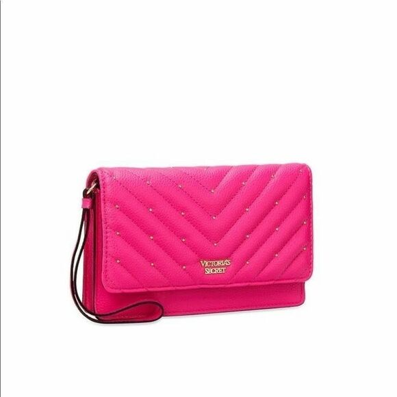 Victoria’s Secret Gold Stud Fushia Wallet - Picture 1 of 3